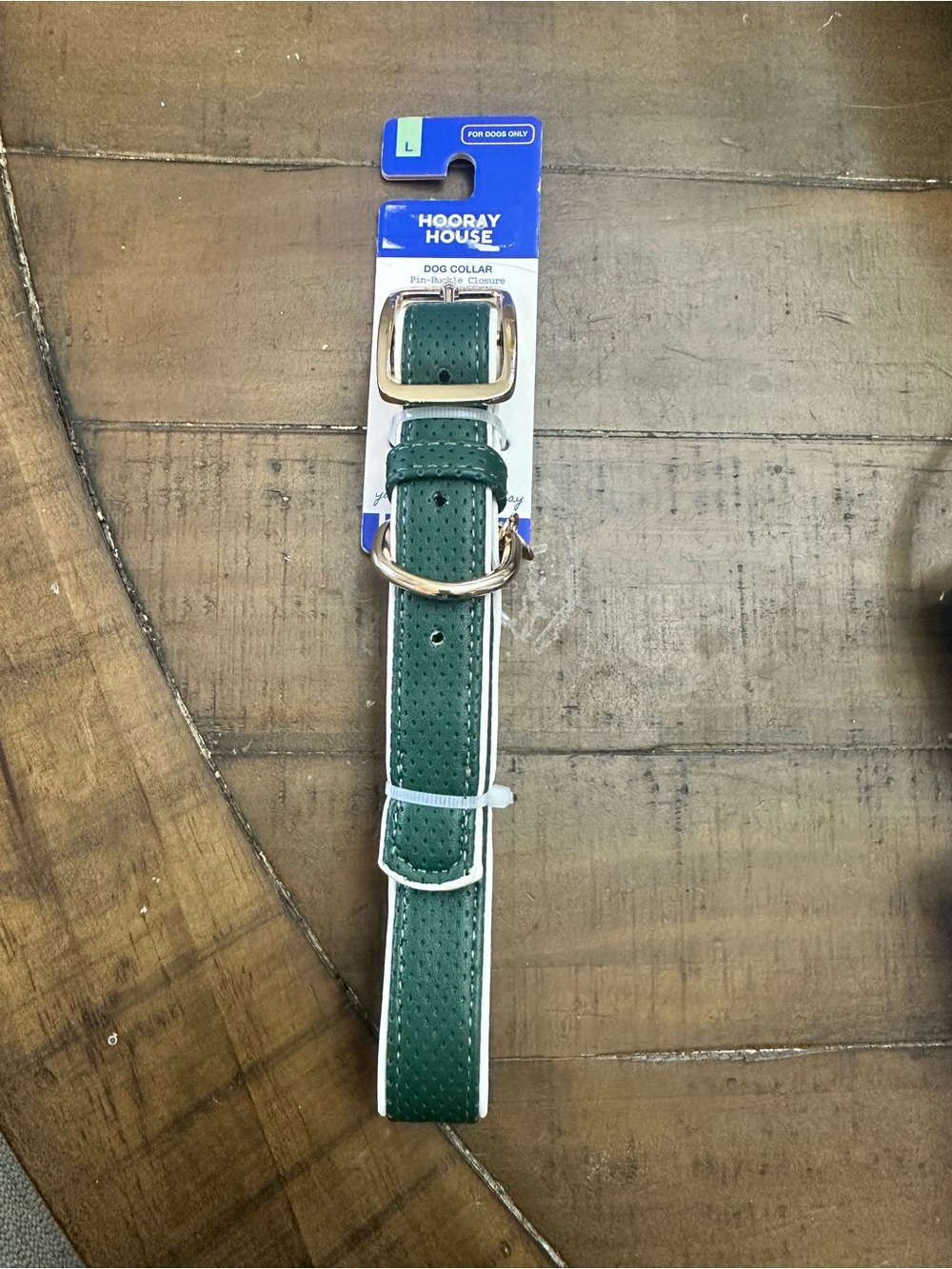 Green Faux Leather Belt with Gold-Tone Buckle